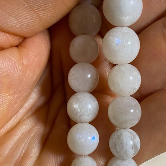 Genuine White Moonstone Graduated Bead Necklace,Classic Gemstone Beaded Necklace - Picture 15 of 17